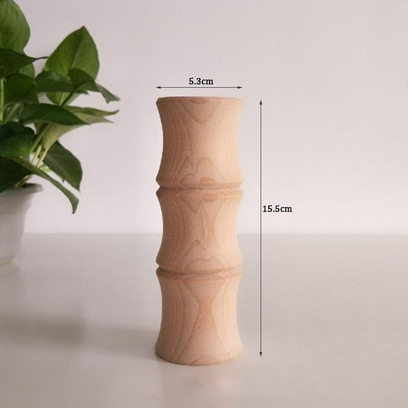 Simple Wooden Plant Vases | Sturdy Timber Flower Holders | Tabletop Home Decor